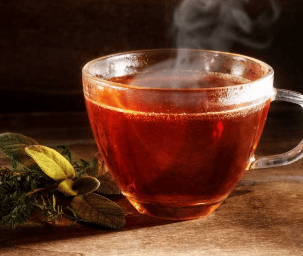 hot cup of tea with steam